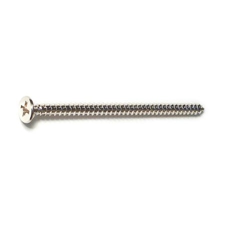 Midwest Fastener Wood Screw, #9, 3 in, Chrome Steel Flat Head Phillips Drive, 8 PK 79317